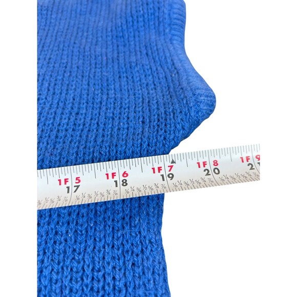 VTG Parrinello Blue Knit Fuzzy Short Sleeve Sweater L Silk Linen Angora Blend - Picture 9 of 11